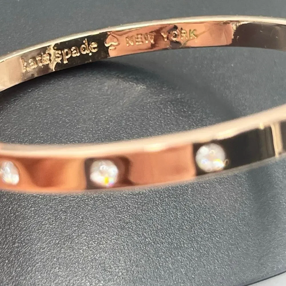 Kate‎ Spade NY Set in Stone Metal  Crystal Hinged Bangle Bracelet - Picture 6 of 14